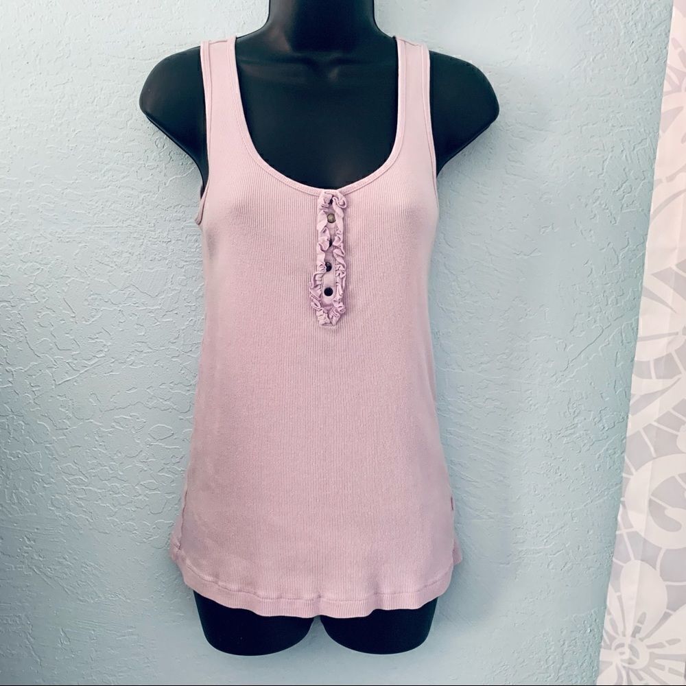 Simple Pleasures Lilac Ribbed Tank Top Size Medium